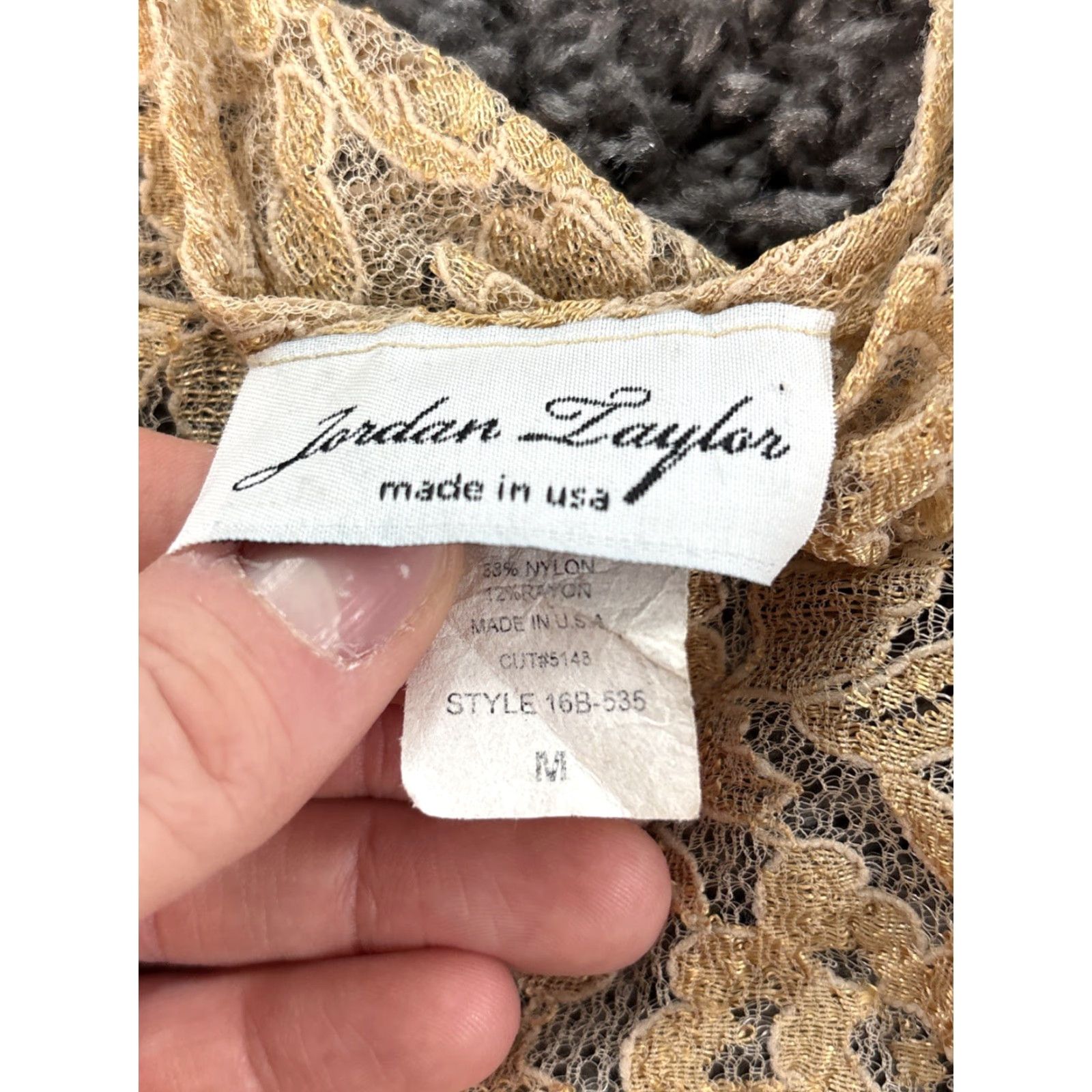 Vintage VINTAGE Jordan Taylor A-Line Dress Womens Medium Floral Lace Yellow 90s Fairy Midi V-Neck 3/4 Sleeve Size M / US 6-8 / IT 42-44 - 4 Thumbnail