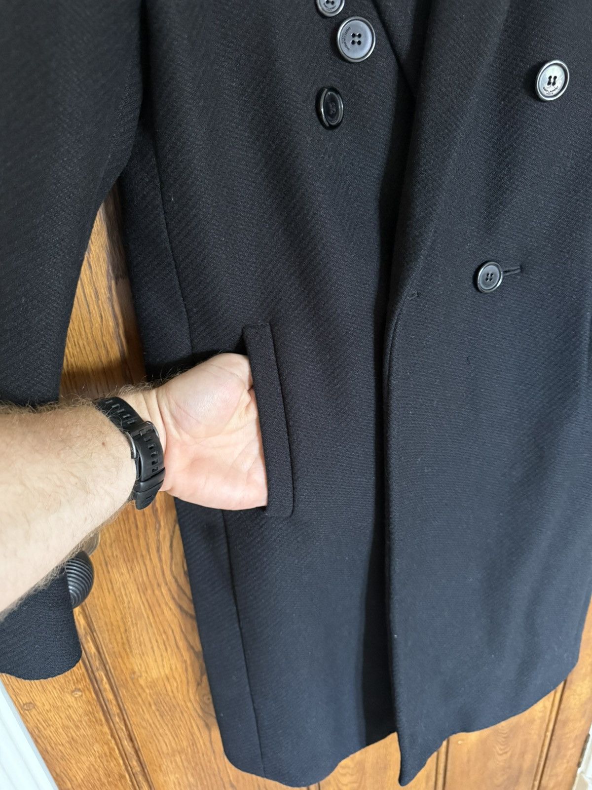 Saint Laurent Paris FW17 Saint Laurent Chesterfield black wool jacket coat Size US XS / EU 42 / 0 - 13 Thumbnail