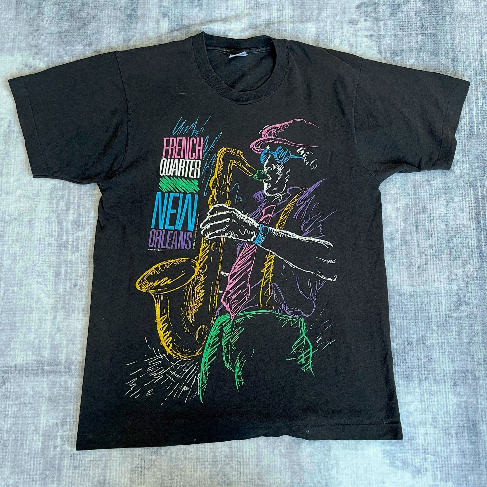 Fruit Of The Loom Vintage Single Stitch Jazz Tee – Size- Large Size US XL / EU 56 / 4 - 1 Thumbnail