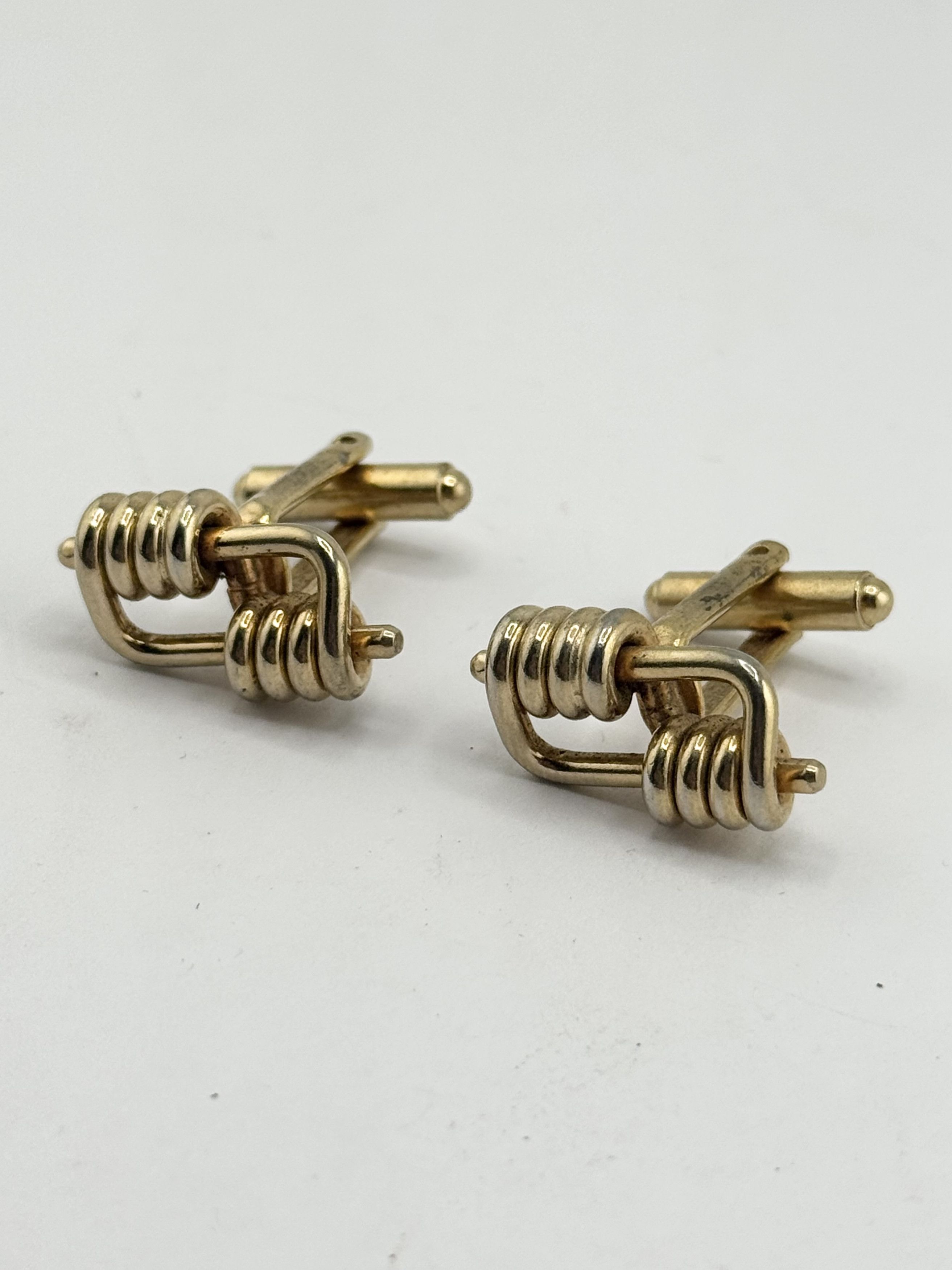 Vintage Vintage woven spiral gold tone cuff links Size ONE SIZE - 2 Thumbnail