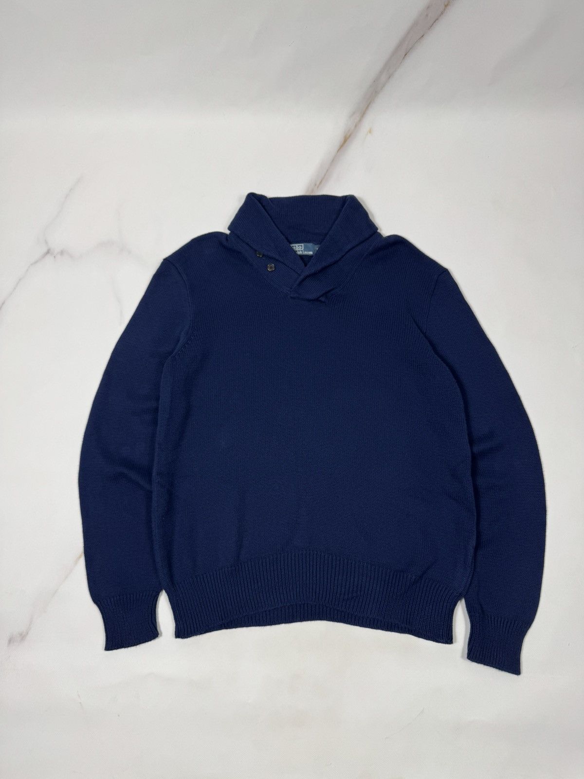 Polo Ralph Lauren Vintage Polo Ralph Lauren Basic Blue Knit Sweater Size US L / EU 52-54 / 3 - 1 Thumbnail