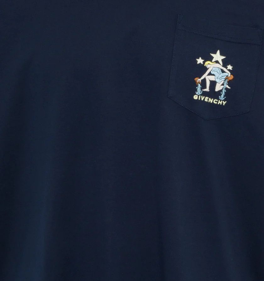 Givenchy o1h1sh11224 Front Pocket T-Shirt in Medium Blue Size US XL / EU 56 / 4 - 2 Thumbnail