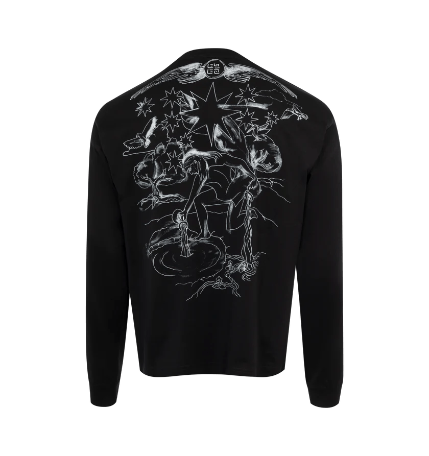 Givenchy o1h1sh11224 Boxy Fit Long Sleeve T-Shirt in Black Size US XXL / EU 58 / 5 - 2 Thumbnail