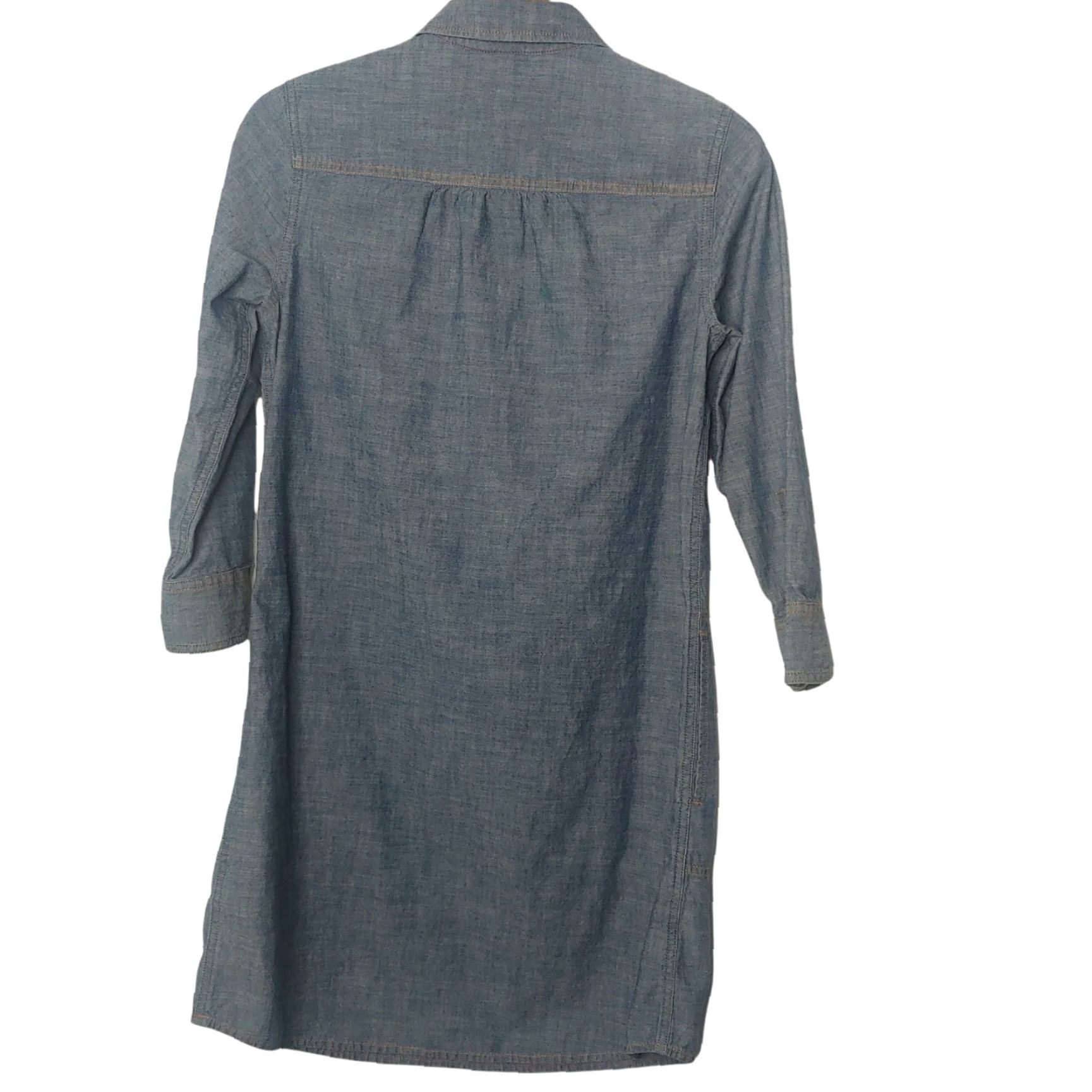 Lands' End Lands' End Shirt Dress Womens 2 Chambray Button Collar Blue Long Sleeve Dress Length Knee Length Casual Business Party/Cocktail Travel Womens Size XS / US 0-2 / IT 36-38 - 7 Thumbnail