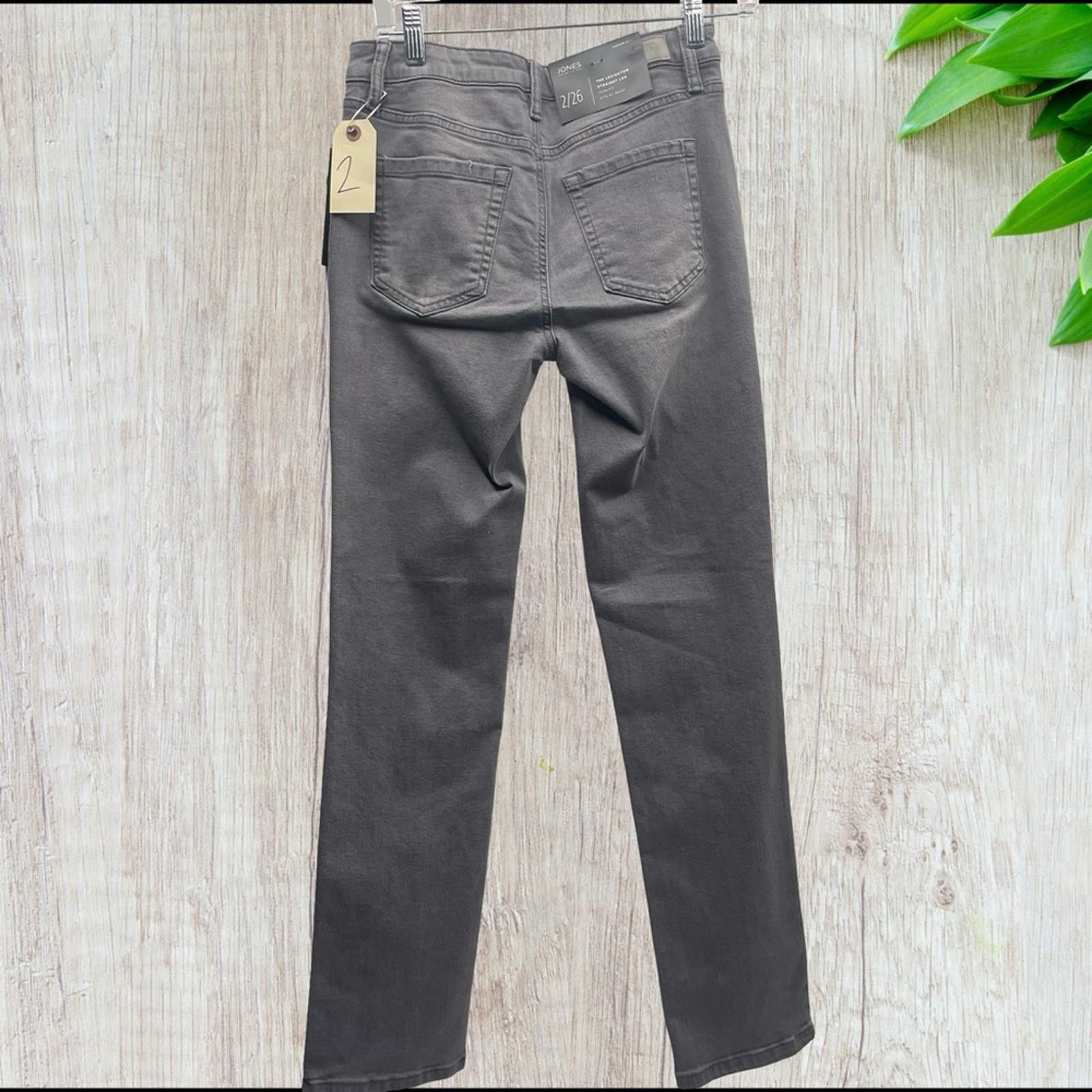 Jones New York Jones NY Luxe Women's Gray Straight Jeans size 2 NWT Size 26" / US 2 / IT 38 - 2 Thumbnail