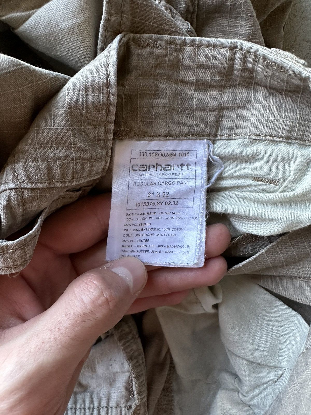 Carhartt Carhartt Regular Cargo RipStop Pants Multipocket Sand Size US 31 - 6 Thumbnail