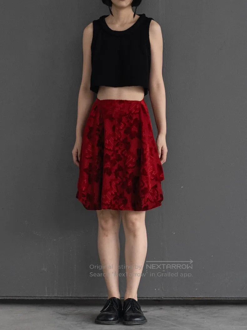 Comme des Garcons Comme Des Garcons size S Red velvet flower transformation Size 23" - 4 Thumbnail