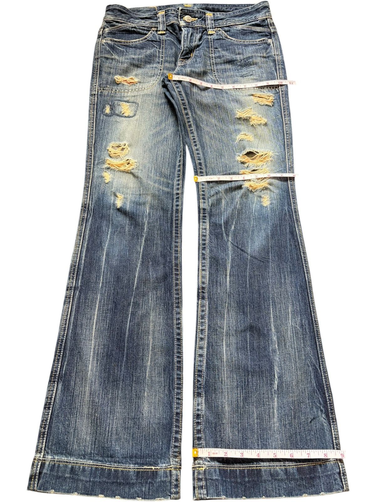Diesel Vintage Japanese Brand Rusty Wash Distress Flare Jeans Size 31" - 8 Thumbnail
