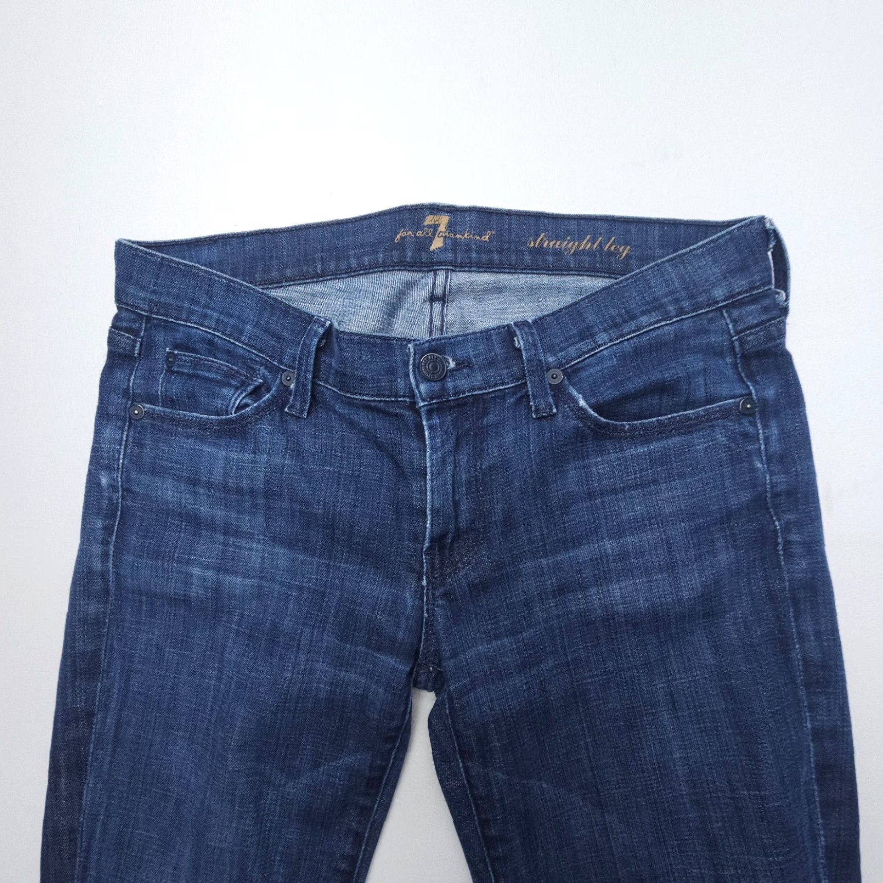 7 For All Mankind 7 For All Mankind Jeans Womens 27 Straight Dark Wash Low Rise 2000s Vintage No N/A Size 27" / US 4 / IT 40 - 3 Thumbnail