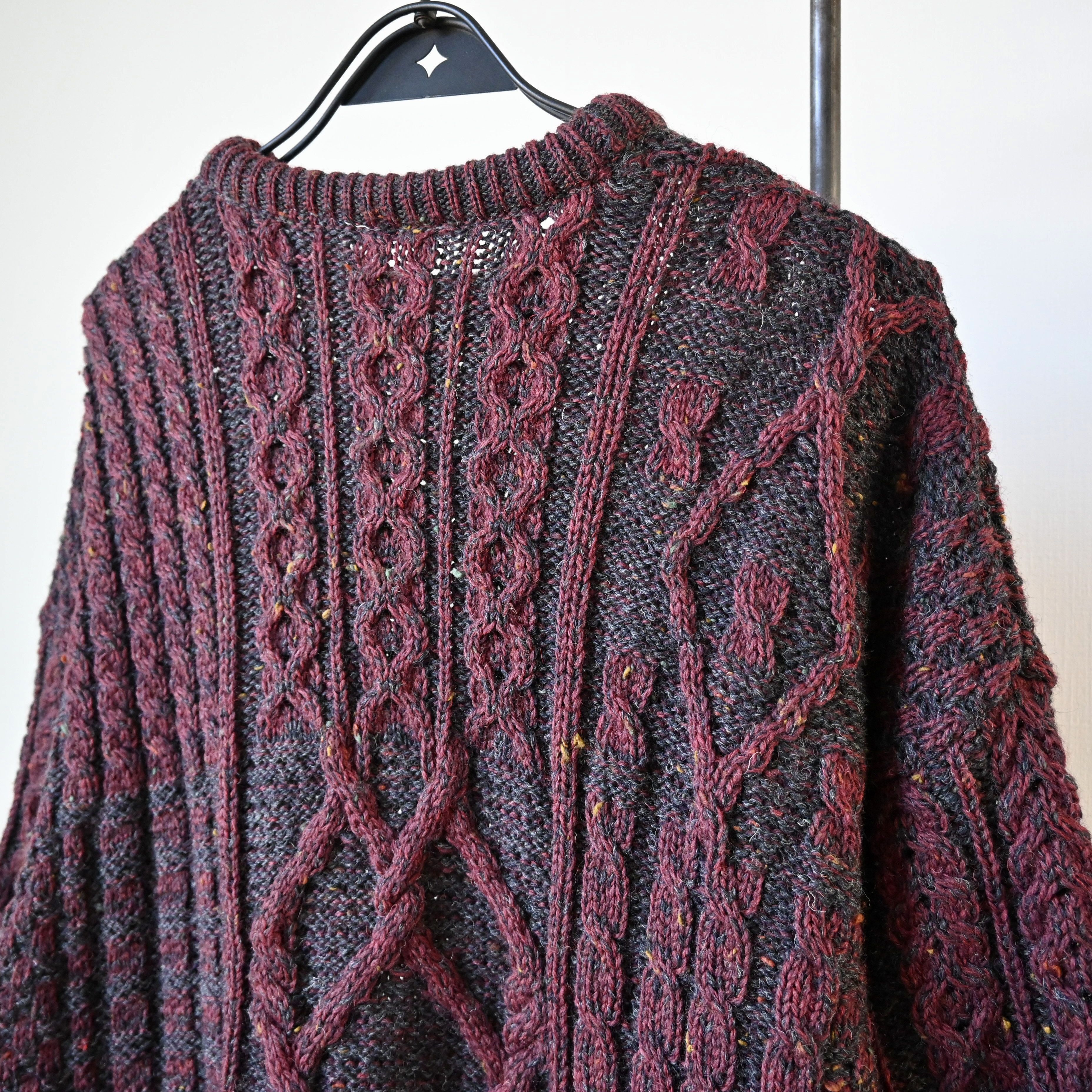Vintage Vintage 1990s multi-aran panel knit sweater made in Ireland Size US L / EU 52-54 / 3 - 3 Thumbnail