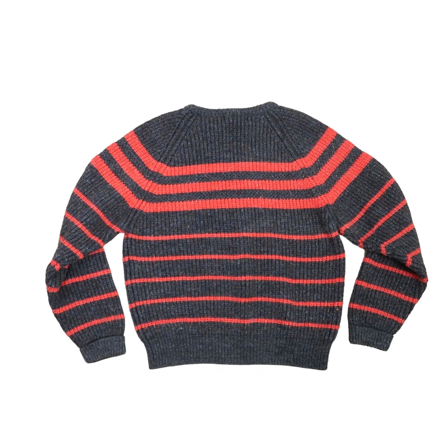 Loft VINTAGE loft & brownstone Sweater Mens L Gray 90s grey and red stripe wool blend knit Men Size US L / EU 52-54 / 3 - 3 Thumbnail