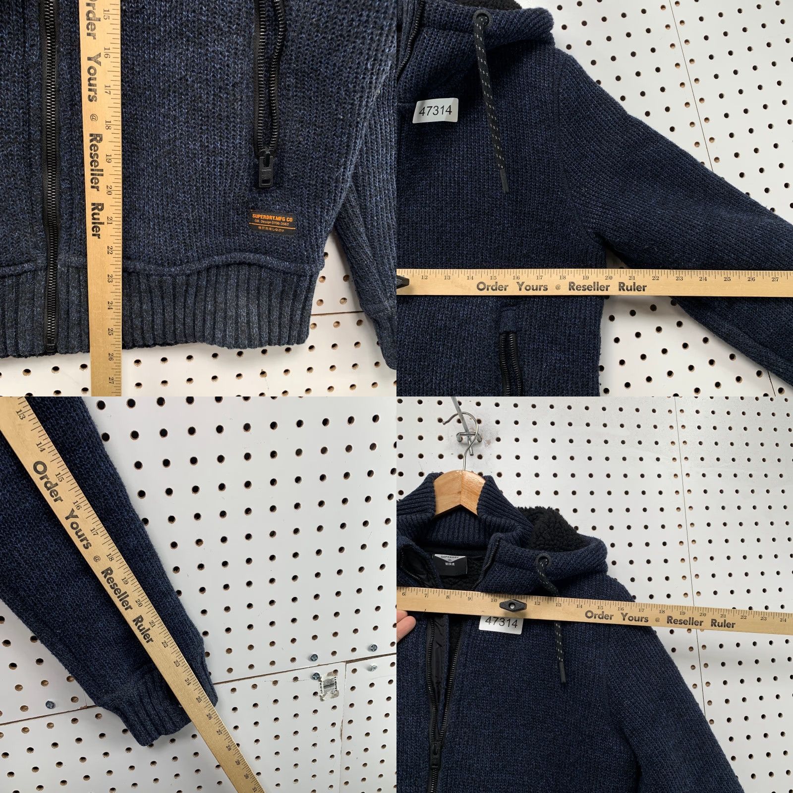 Superdry Superdry Jacket Mens Small Blue Heavy Thick Wool Hoodie Sherpa Lined Size US S / EU 44-46 / 1 - 9 Thumbnail