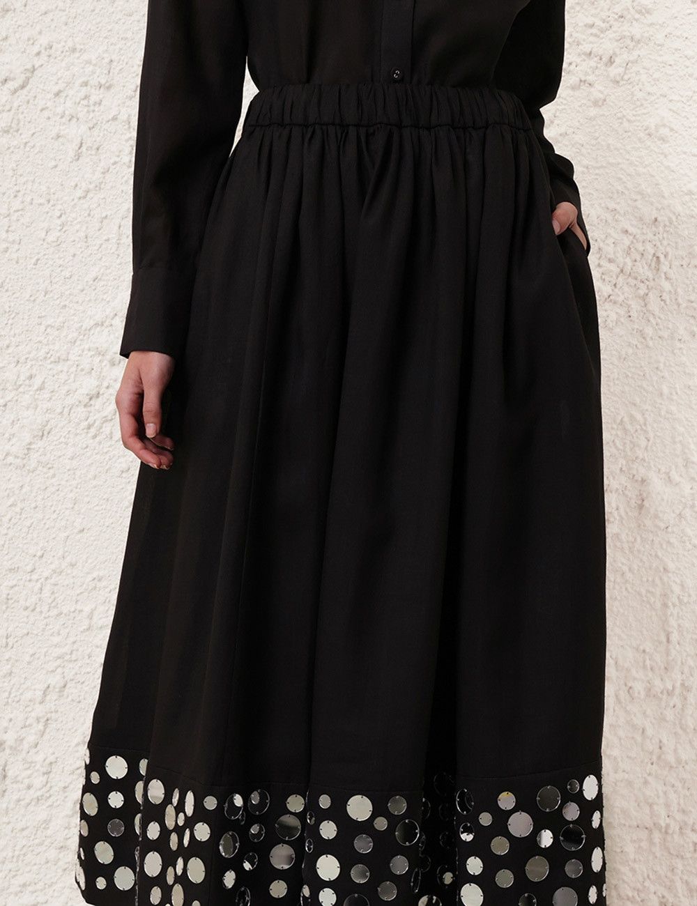 Zimmermann oc11z0825 Eden Mirror Midi Skirt in Black Size 27" / US 4 / IT 40 - 5 Thumbnail