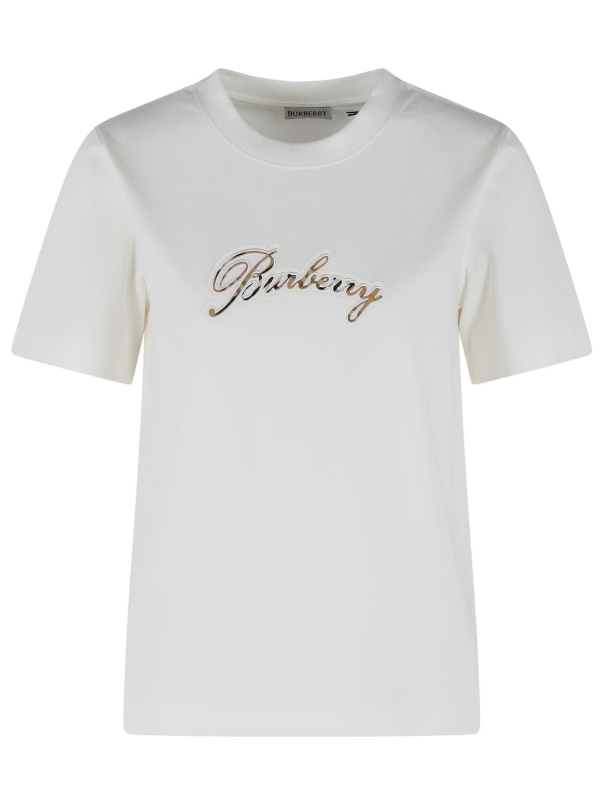 Burberry BURBERRY White Cotton T-Shirt Size M / US 6-8 / IT 42-44 - 1 Thumbnail