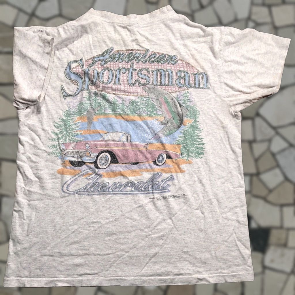 Vintage VINTAGE Chevrolet Bel Air T Shirt Mens L Gray 1990s 90s The American Sportsman Chevy Classic Cars Heathered Gray L Shirt Size US L / EU 52-54 / 3 - 1 Thumbnail