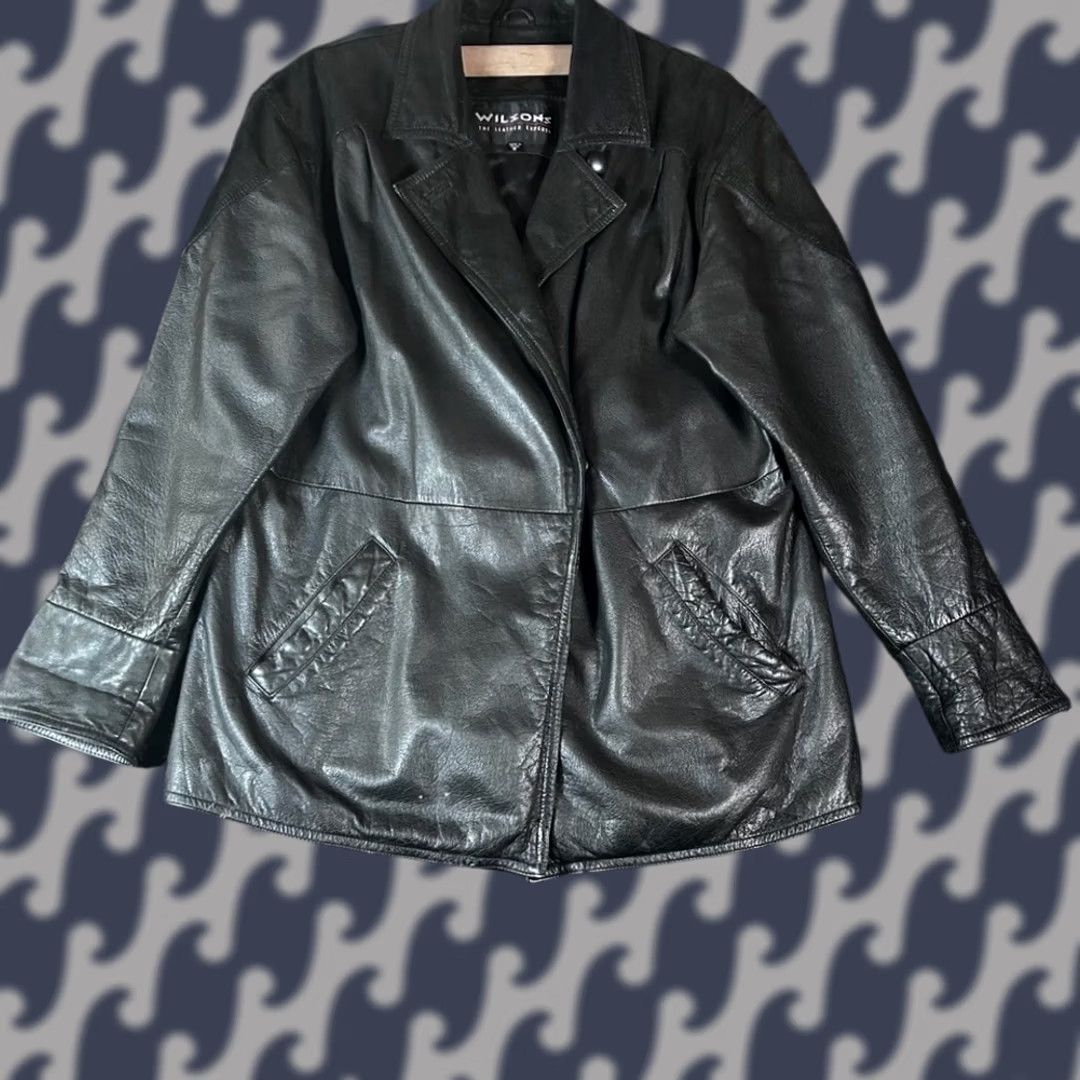 Vintage Wilsons Leather Jacket Black S Men 100% Leather Moto Button Snap Size US S / EU 44-46 / 1 - 1 Thumbnail