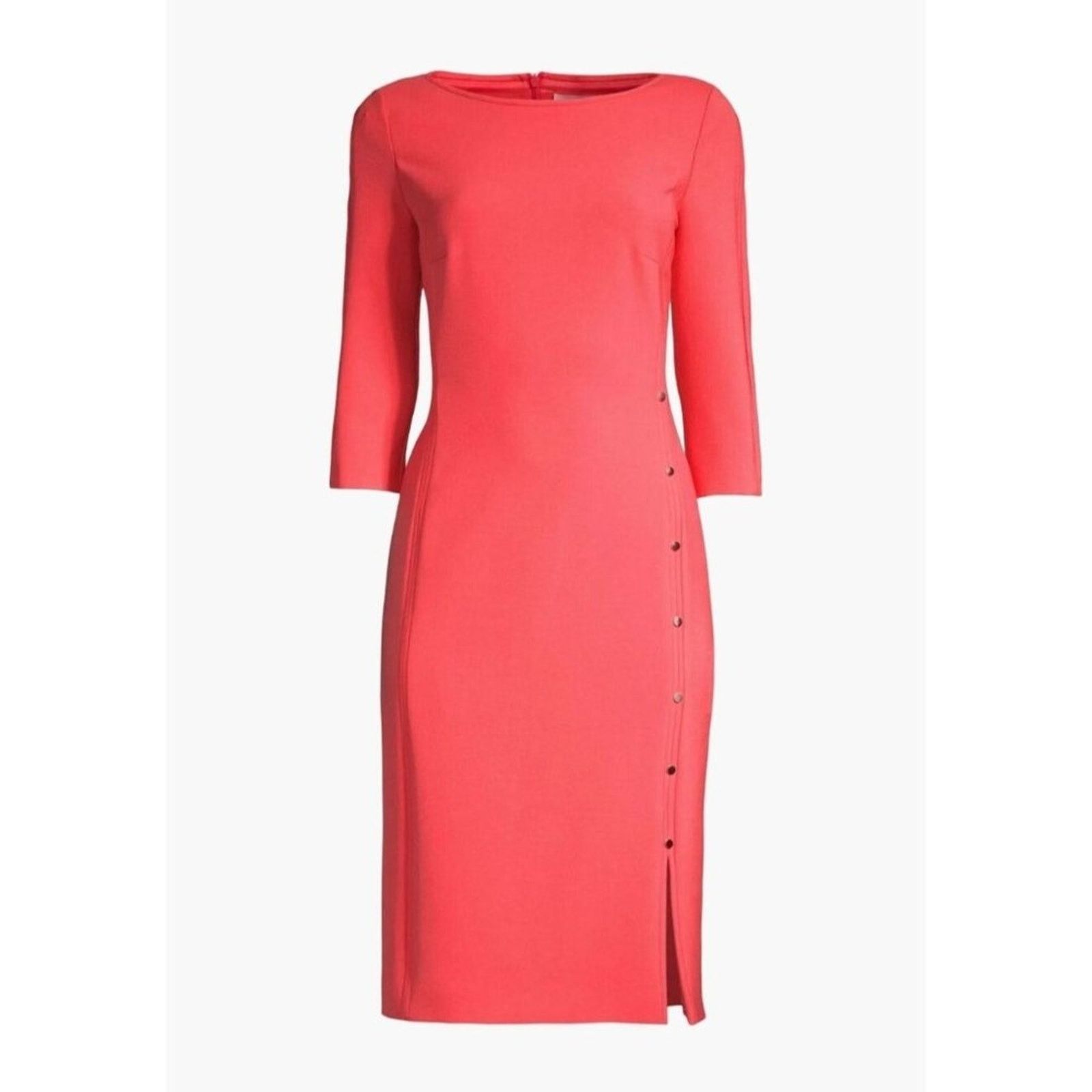 Hugo Boss HUGO BOSS Bright Pink DIKENA Ponte Knit Sheath Dress 8 Size M / US 6-8 / IT 42-44 - 6 Thumbnail