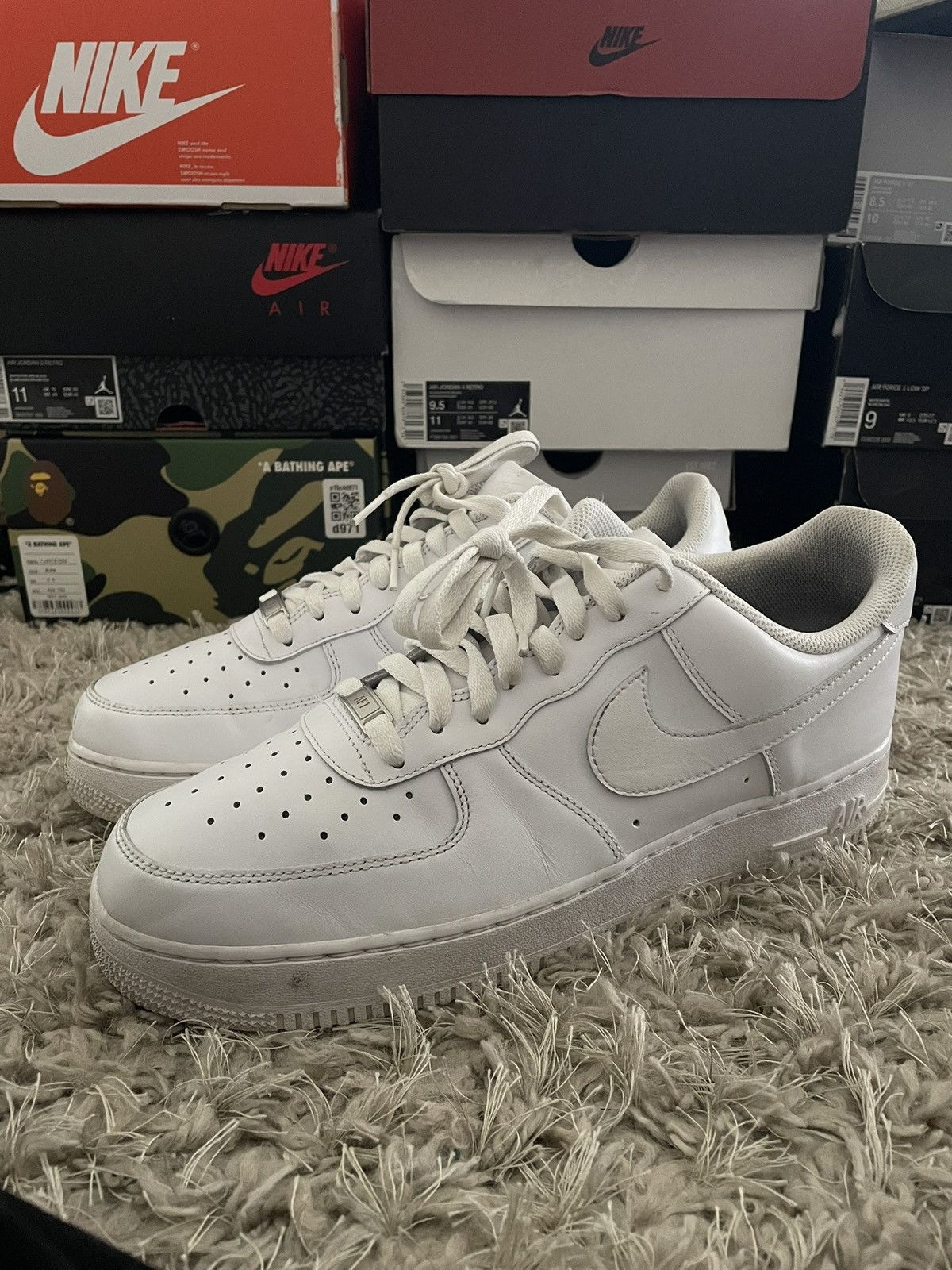 Nike Nike Air Force 1 Triple White Size US 12 / EU 45 - 1 Thumbnail
