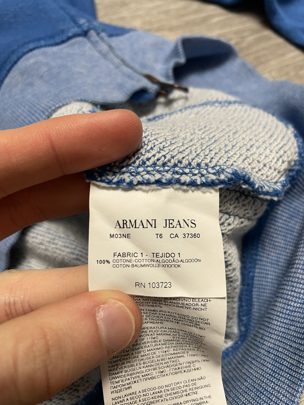 Armani Vintage Armani Jeans Blue Logo Zip-Up Hoodie Size US M / EU 48-50 / 2 - 10 Thumbnail