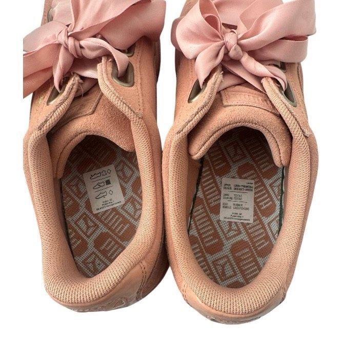 Puma Puma Suede Heart Satin Sneakers Pink Bow Lace Shoes Women’s Size US 8.5 / IT 38.5 - 3 Thumbnail