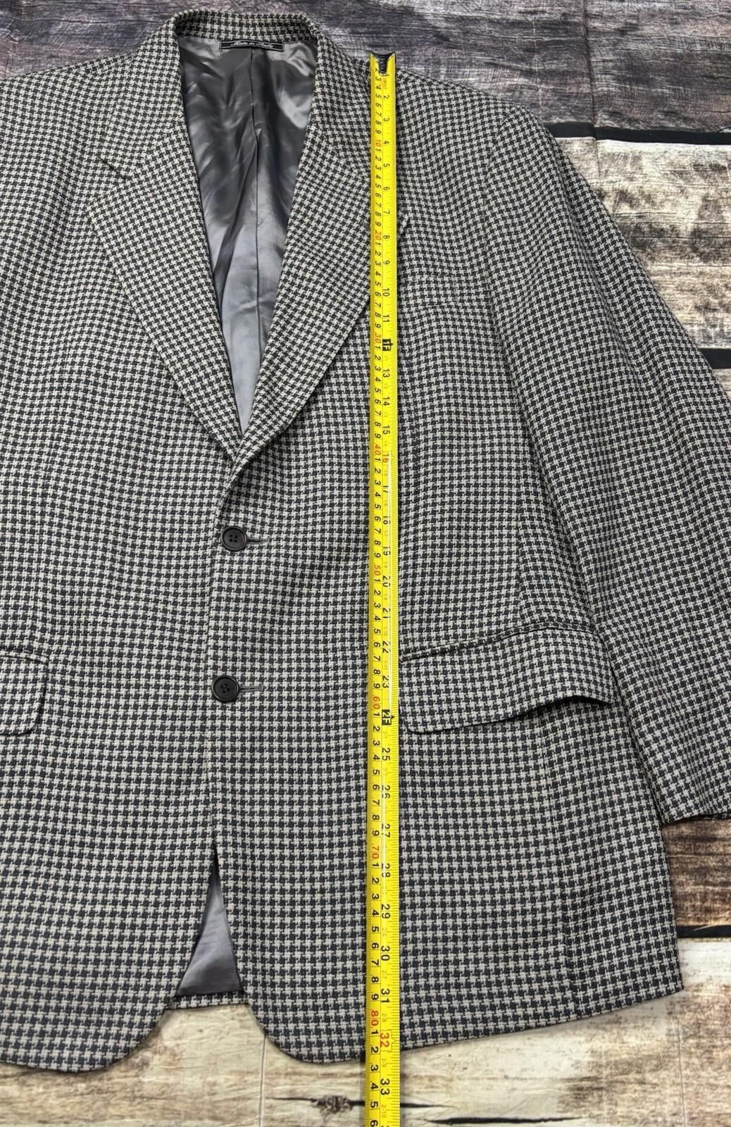 Bloomingdale's Bloomingdales Blazer Jacket Men IT 52 US 42 Wool Houndstooth Size 42R - 10 Thumbnail