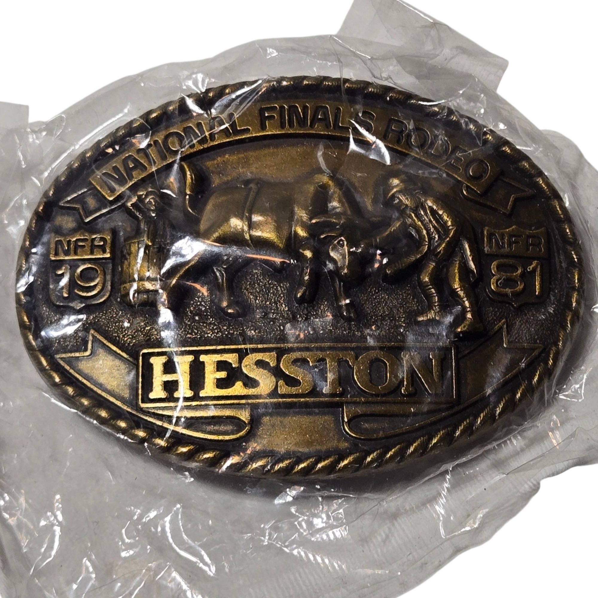 Other 1981 Finals Rodeo Belt Buckle Hesston NOS Bull Rider Clown N Size ONE SIZE - 6 Thumbnail