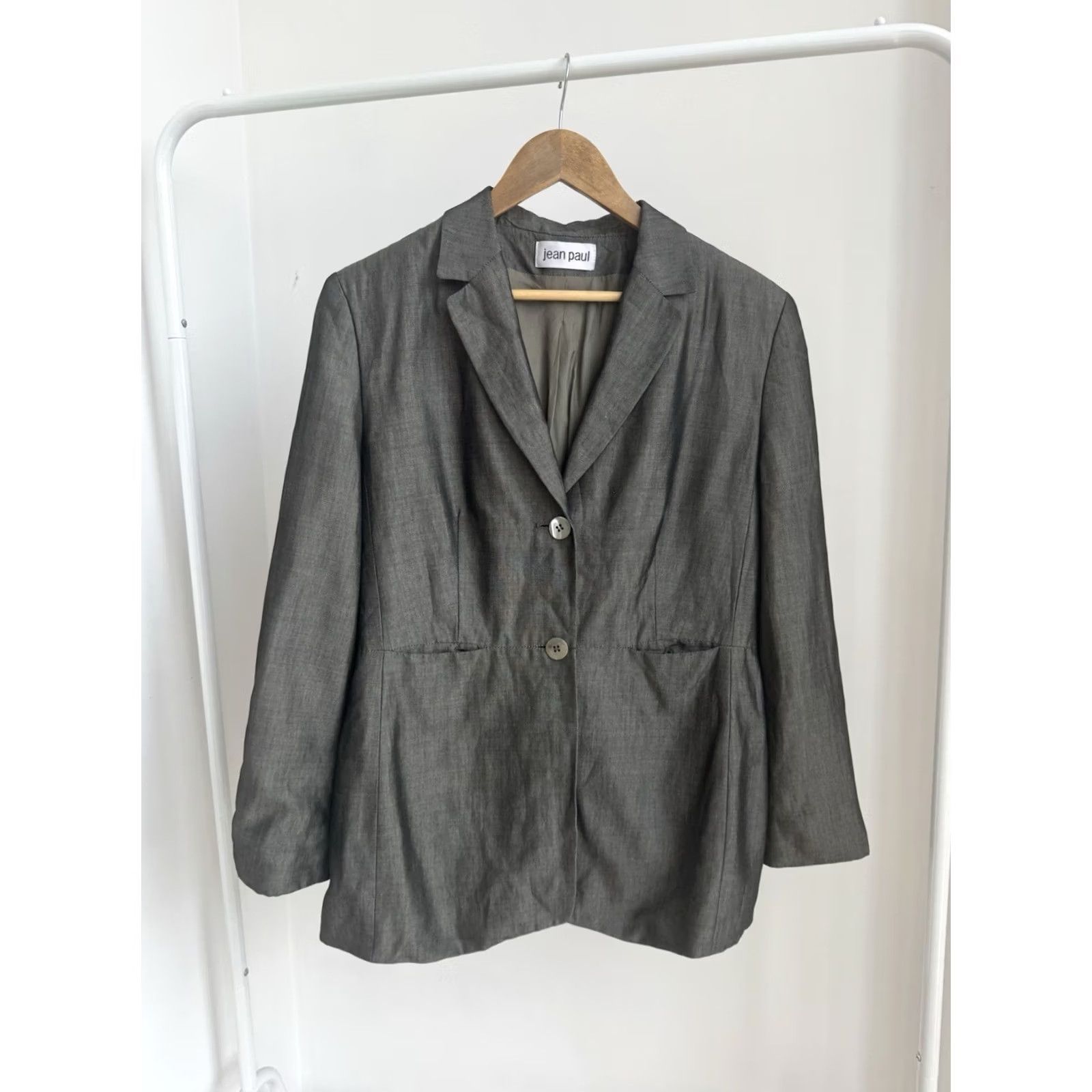 Vintage VINTAGE Jean Paul Blazer Women L Gray Tuxedo Classic 12 US/12 US-Size L Women Size 36" / US 14 / IT 50 - 2 Thumbnail