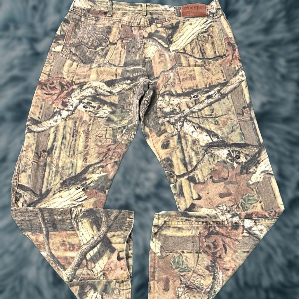 VINTAGE Wrangler RealTree Camouflage Jeans Hunter Straight Loose Skater 36 36x32 Mens