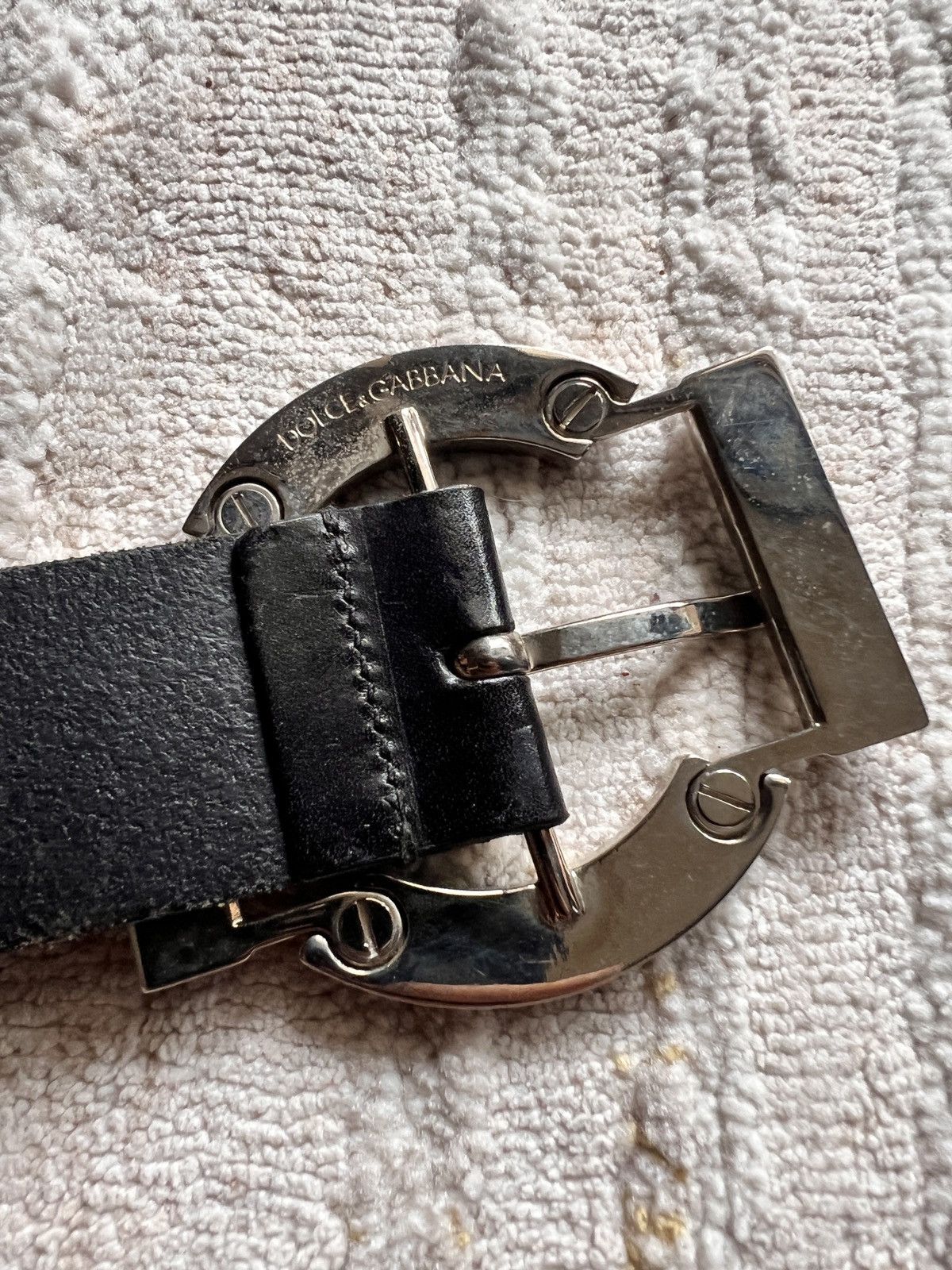 Dolce & Gabbana Dolce & Gabana Made in Italy Black Leather Belt Size 34 - 5 Thumbnail
