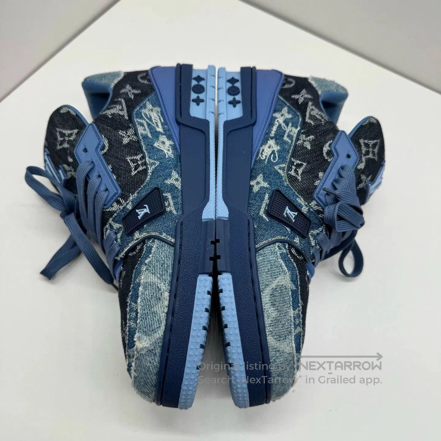 Louis Vuitton Louis Vuitton Denim Low-Top Sneakers. Size US 9 / EU 42 - 4 Thumbnail
