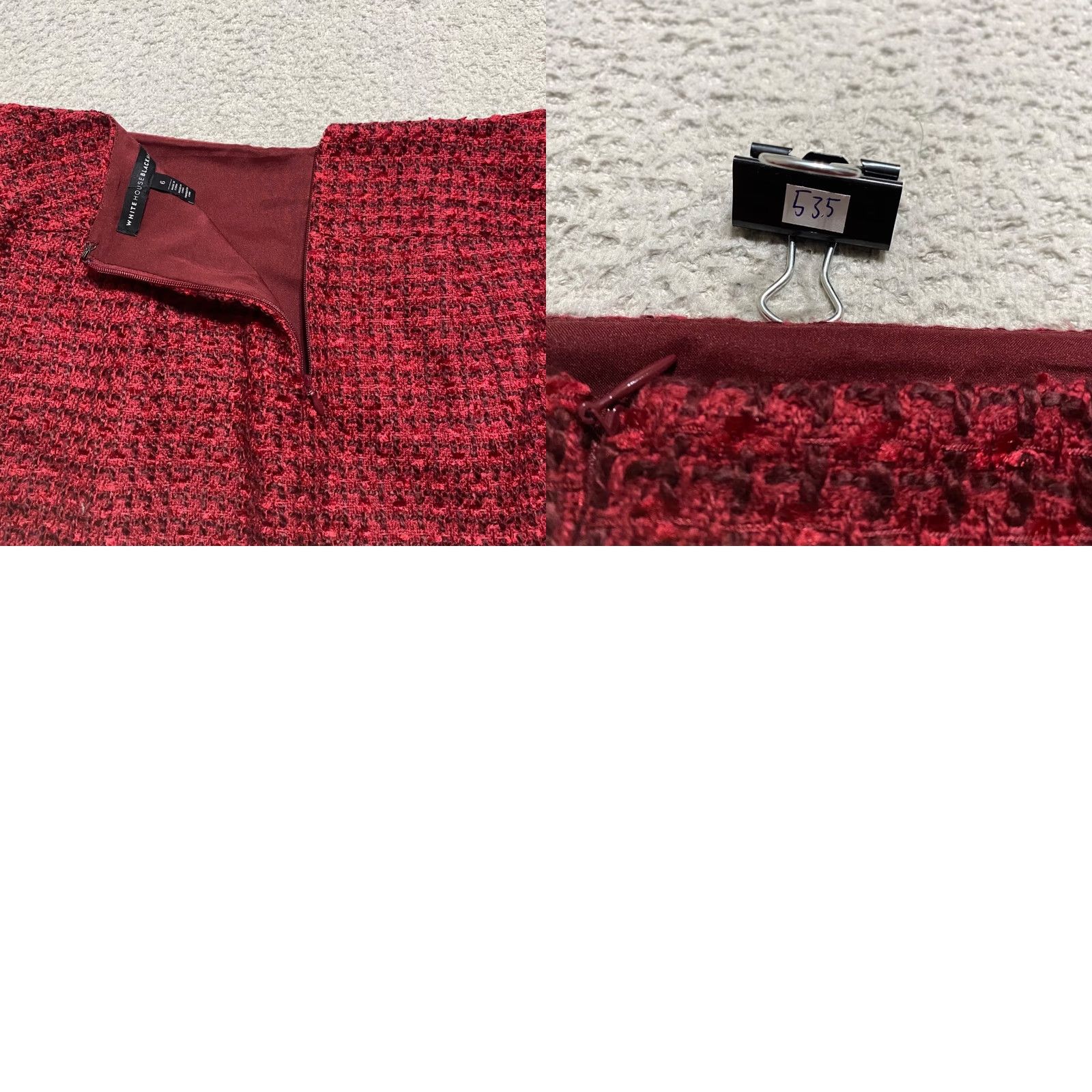 White House Black Market White House Black Market Skirt Womens 6 Red Knit Pencil Straight Lined Knee Length Pockets All Seasons Size 28" / US 6 / IT 42 - 8 Thumbnail