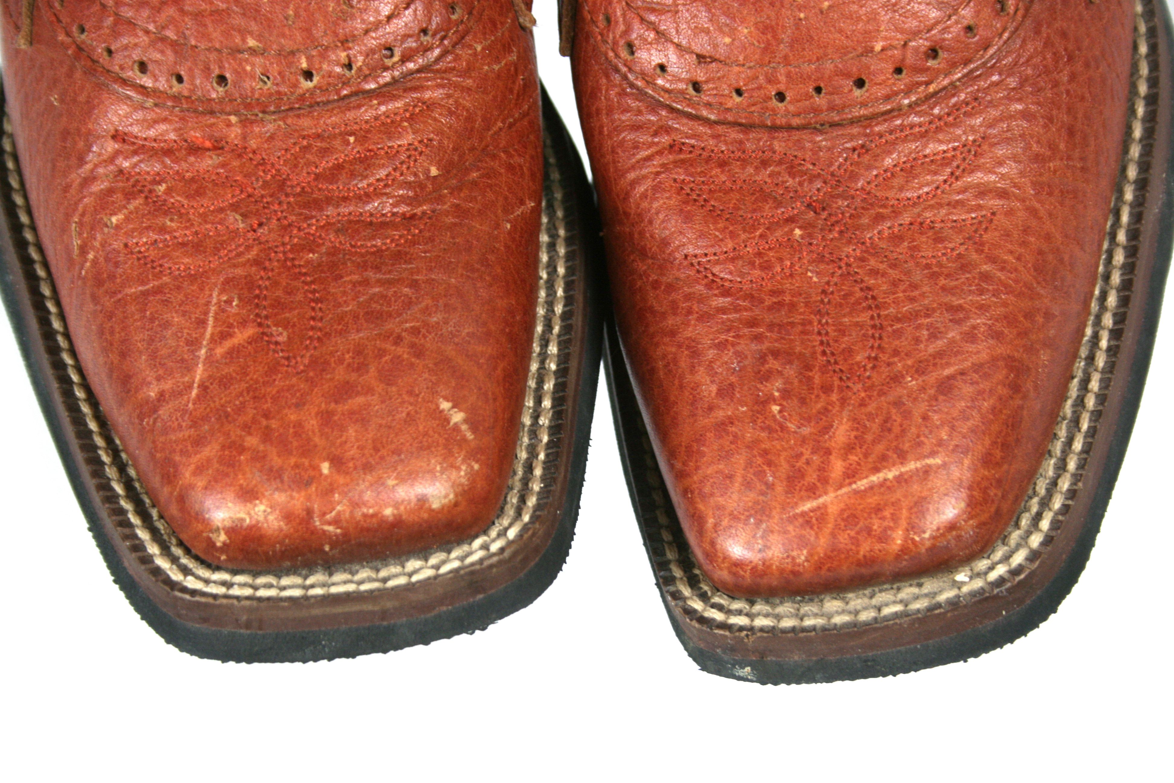 Tony Lama Cowboy Leather Square Toe Boots Size US 7.5 / EU 40-41 - 6 Thumbnail