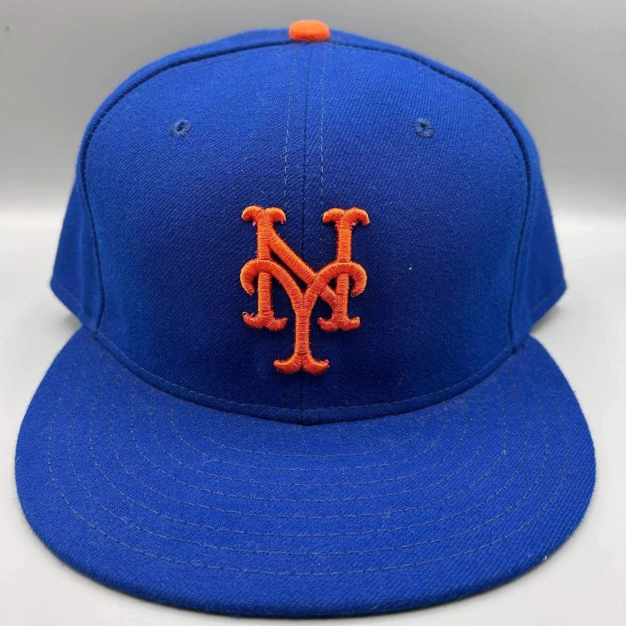 New Era New York Mets Hat Men 7 5/8 Blue Black Embroidered Fitted Size ONE SIZE - 1 Thumbnail