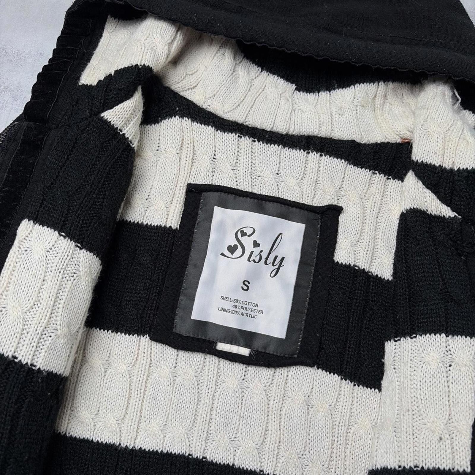 Other Y2K Black American Vintage Grunge Knit Lined Zip Up Hoodie Size S / US 4 / IT 40 - 6 Thumbnail