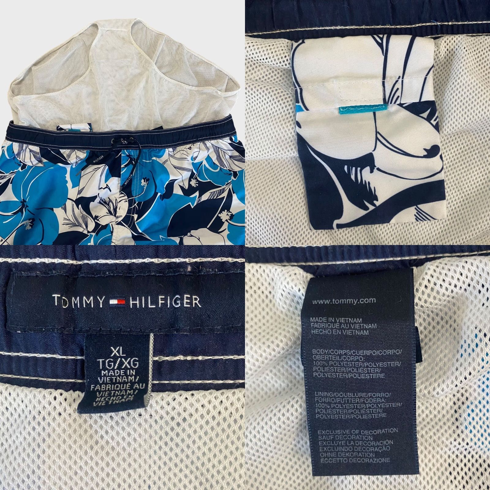 Tommy Hilfiger Tommy Hilfiger Tropical Floral Swim Trunks Men's XL Blue Lined Beach Shorts Size US 36 / EU 52 - 8 Thumbnail