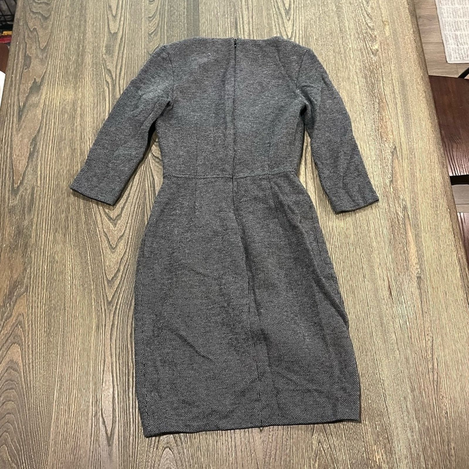 Vintage Peserico Midi Sheath Dress 3/4 Sleeve Tweed Knit Lined Sz 38 Size L / US 10 / IT 46 - 7 Thumbnail