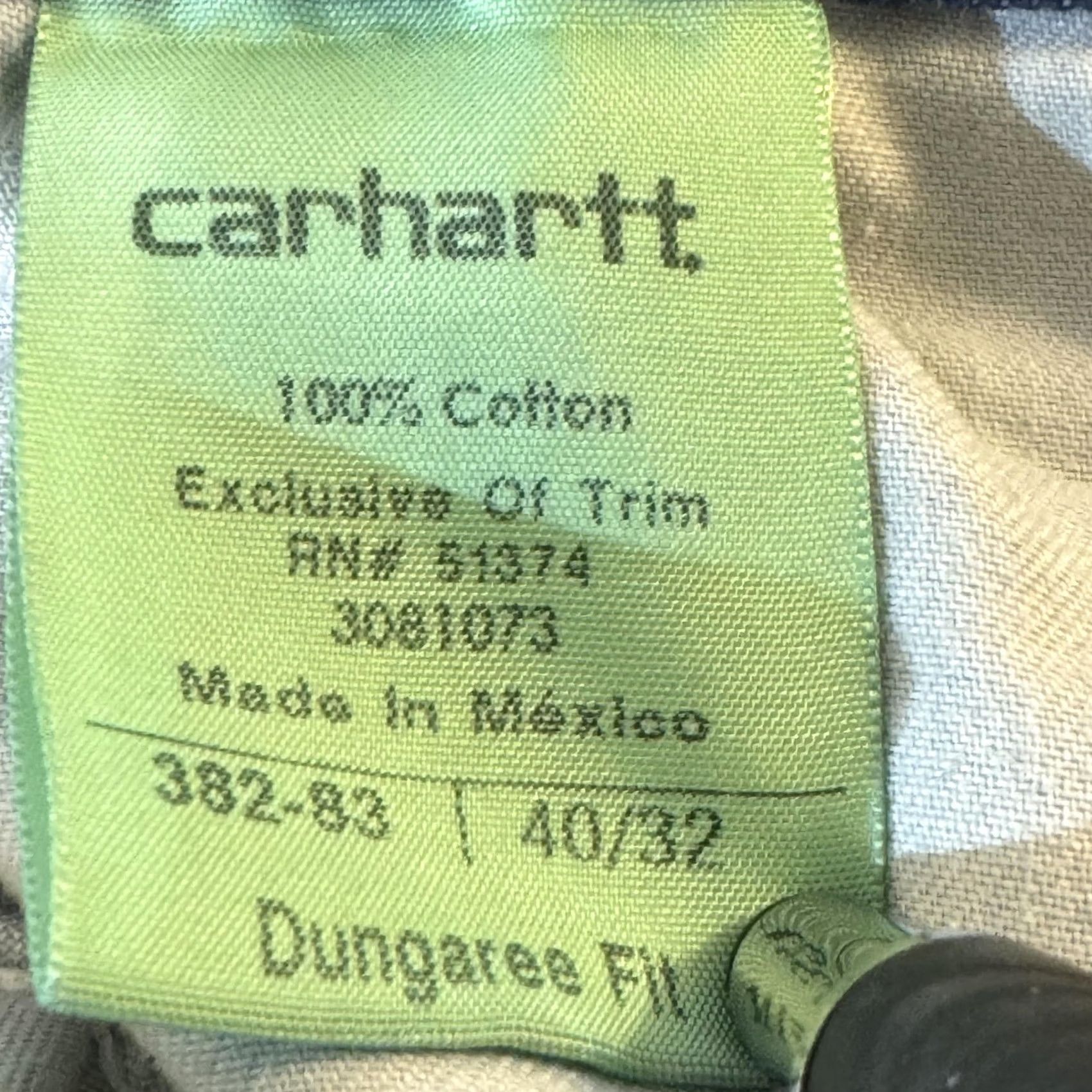 Carhartt VINTAGE N/A Carhartt Jeans Mens 40x32 Blue Dungaree Fit Carpenter Work Denim Utility Zip Fly Size US 40 / EU 56 - 4 Thumbnail