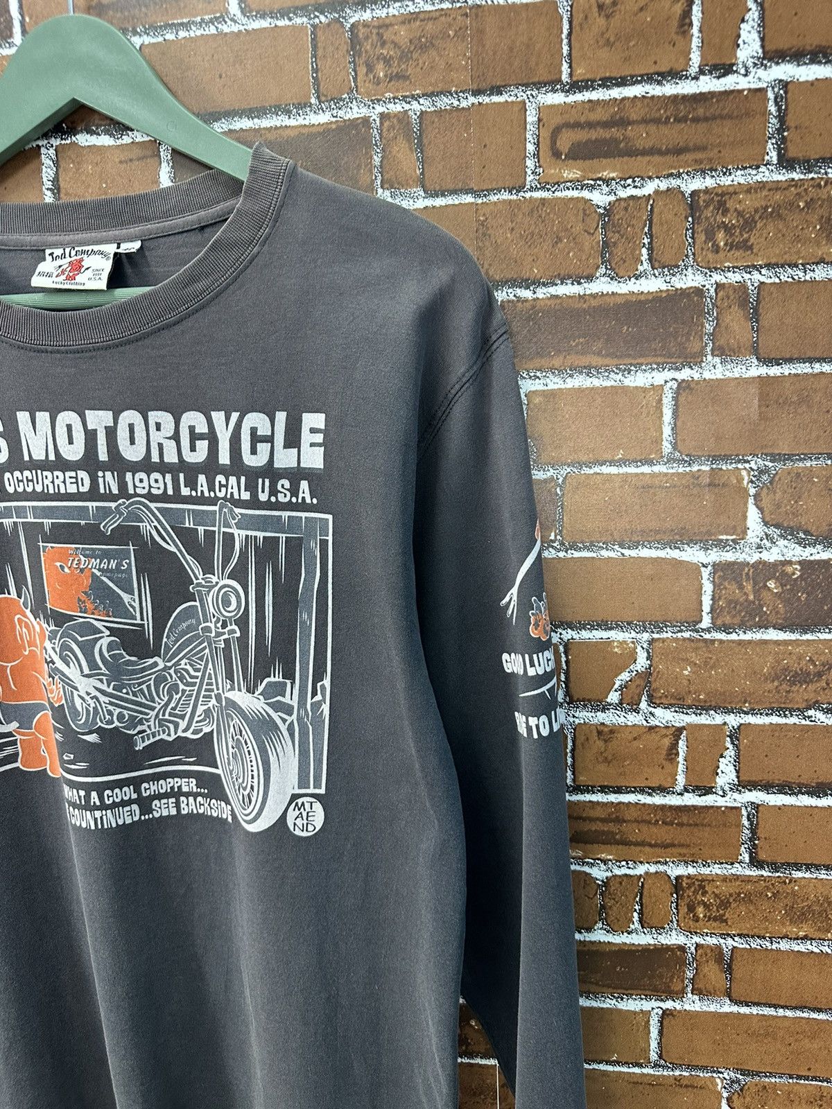 Tedman Vintage Ted Company Devils Motorcycle Sunfaded Shirt A907 Size US M / EU 48-50 / 2 - 6 Thumbnail