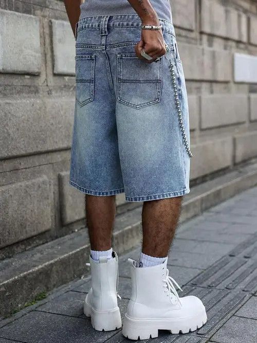 Japanese Brand × Vintage Y2K Vintage WASHED denim jorts shorts Size US 33 - 2 Thumbnail