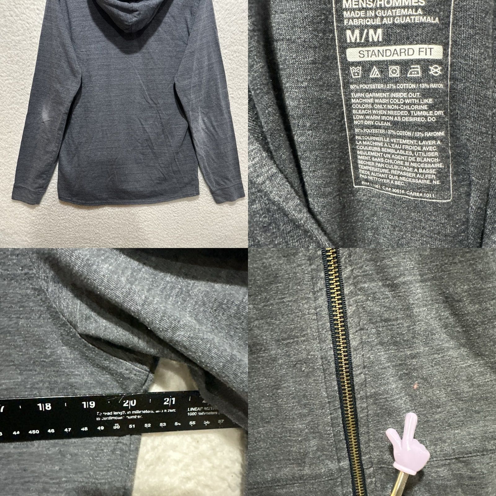 The North Face The North Face Hoodie Men M Gray Regular Full Zip Logo USA Tri-Blend Classic Fit Size US M / EU 48-50 / 2 - 8 Thumbnail