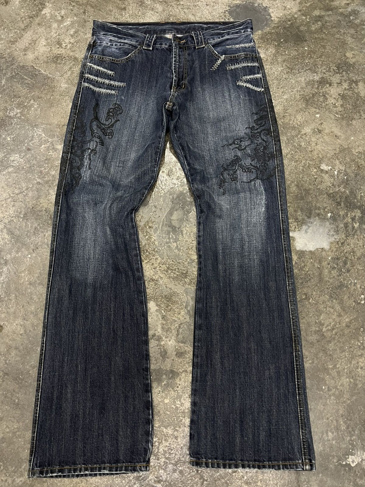 Japanese Brand 💥FLARE💥UNBRAND SUKAJAN DRAGON JEAN Size US 33 - 1 Thumbnail