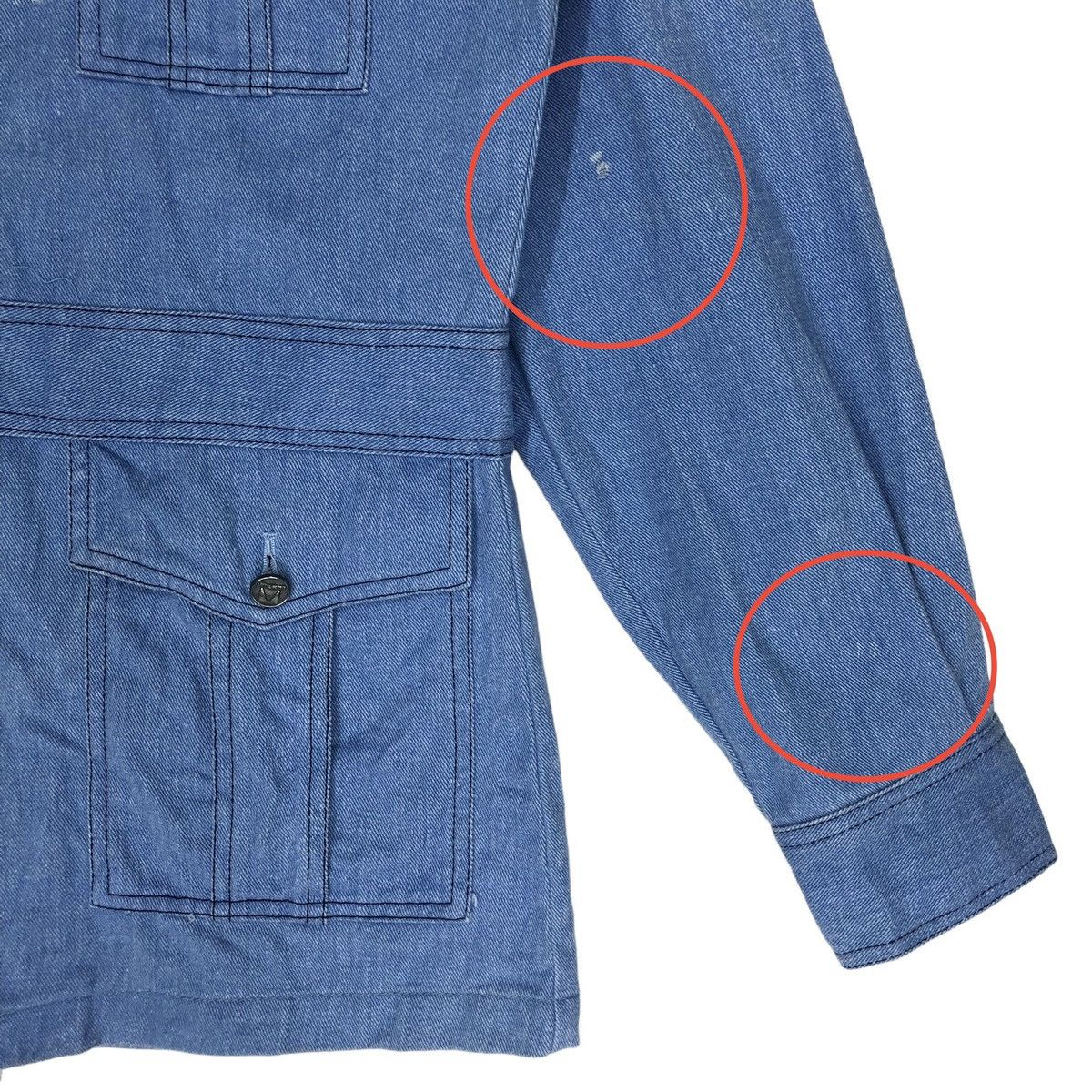 Japanese Brand Mitsubishi Matsuzakaya Ginza Denim Jacket Size M / US 6-8 / IT 42-44 - 4 Thumbnail