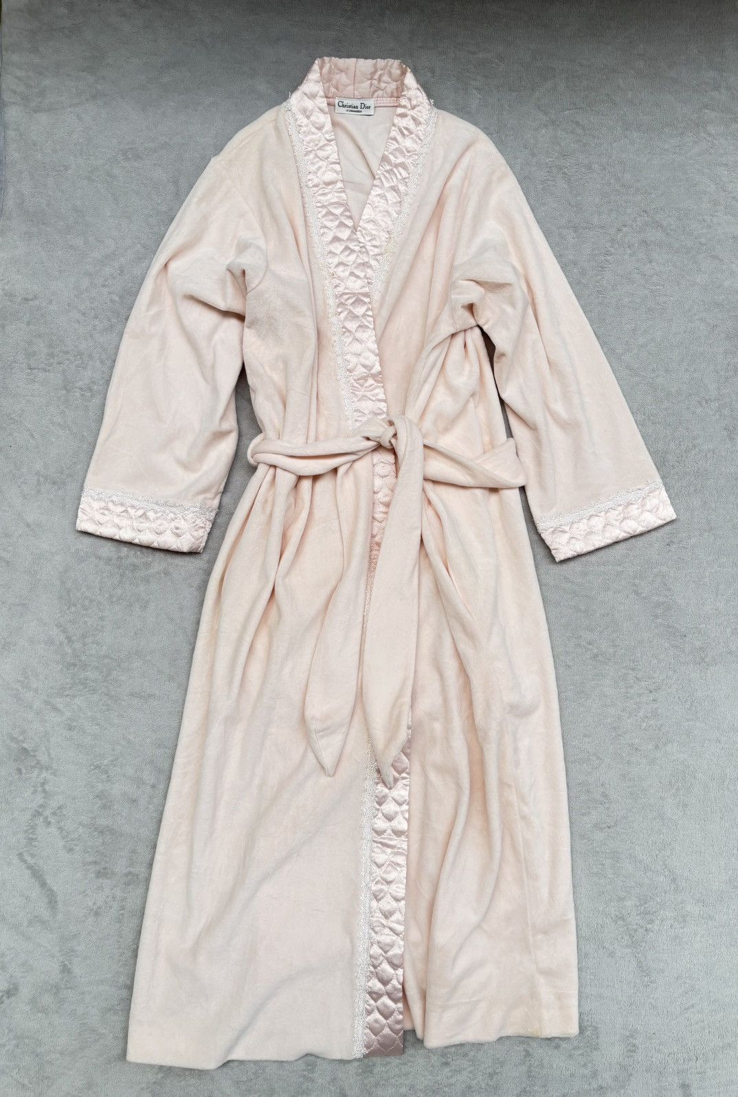 Dior 1970s Christian Dior Le Connaisseur Lace Trimmed Robe Size M / US 6-8 / IT 42-44 - 6 Thumbnail