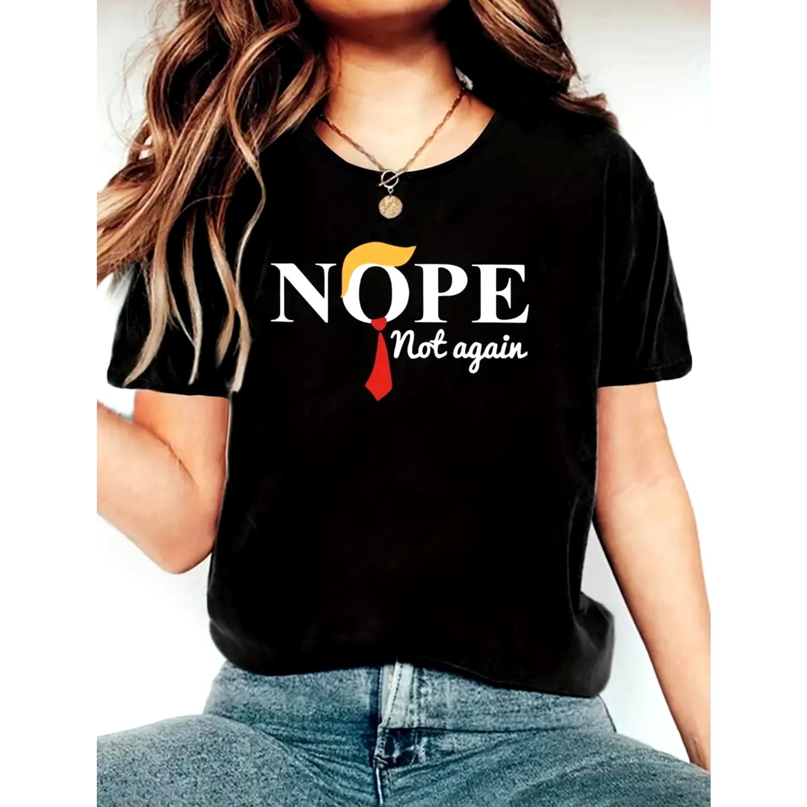 Other Graphic Short Sleeve Vote Nope Not Again Black T Shirt 6 Size M / US 6-8 / IT 42-44 - 3 Thumbnail
