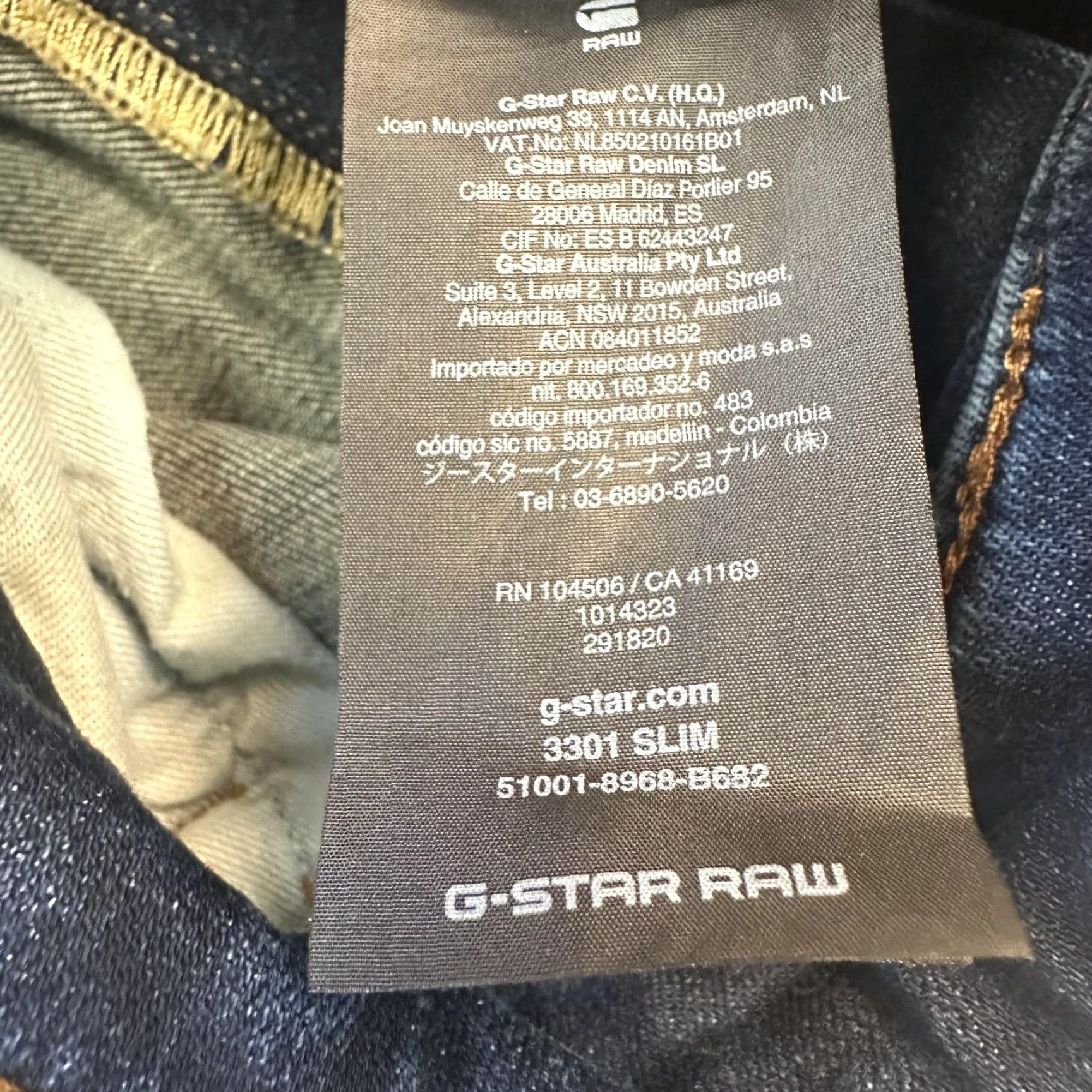 Vintage G-Star RAW 3301 Slim Jeans Mens 32x28.5 Blue Distressed Ripped Button Fly Denim Size US 32 / EU 48 - 7 Thumbnail
