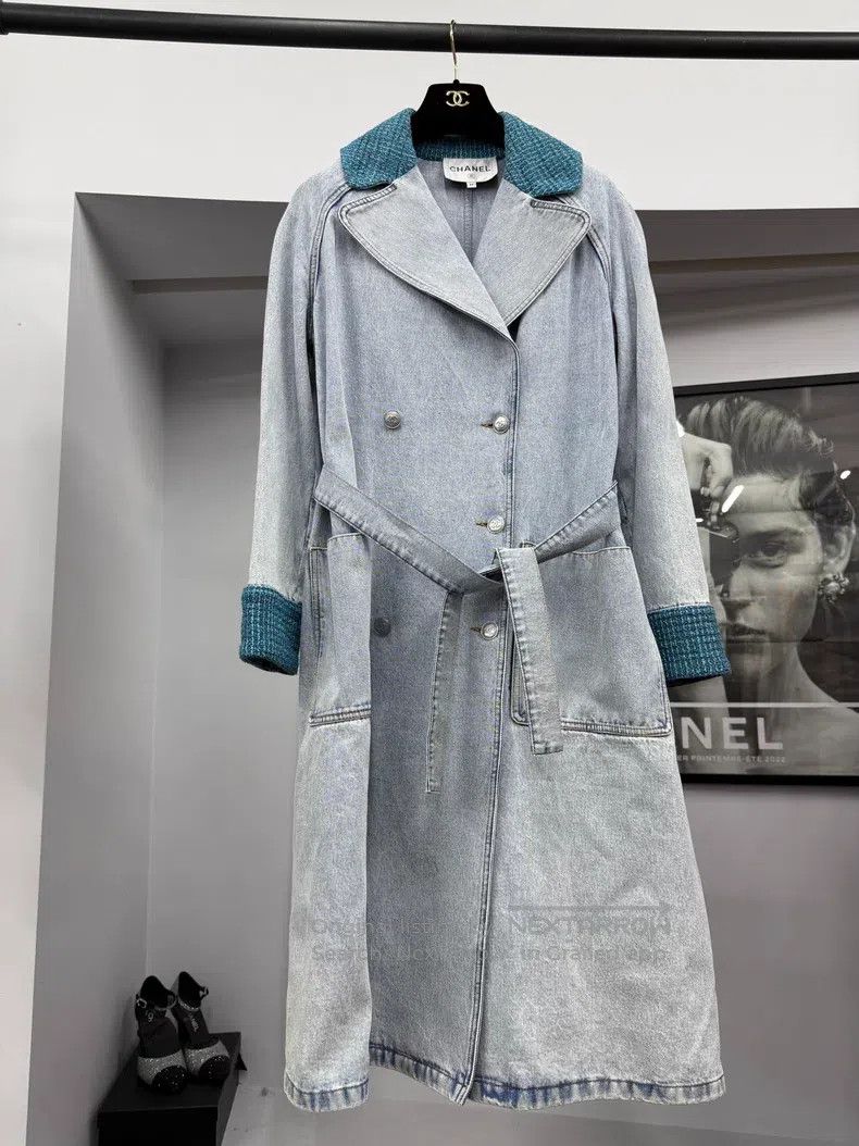 Chanel Chanel Denim stitched tweed windbreaker jacket Size XXS / US 00 / IT 34 - 1 Thumbnail