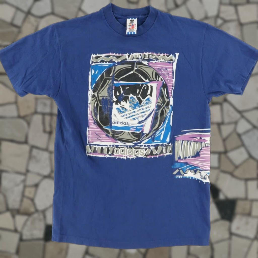 Adidas VINTAGE Adidas Soccer T-Shirt Blue Men's M Wrap Around Solid Shirt Size US M / EU 48-50 / 2 - 1 Thumbnail
