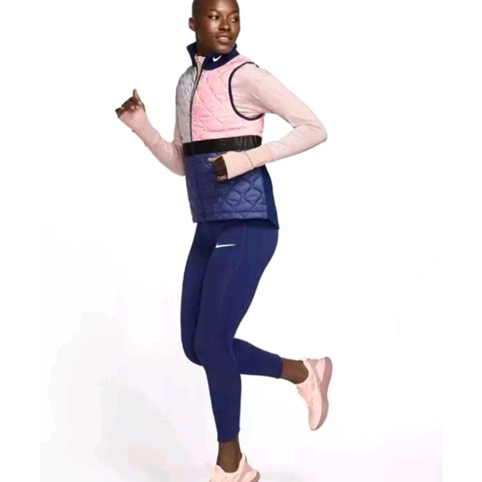 Nike Nike AeroLayer Lightweight Quilted Running Vest M Women's Blue Puffer Sleeveless Zip Nike Shirt Size M / US 6-8 / IT 42-44 - 4 Thumbnail
