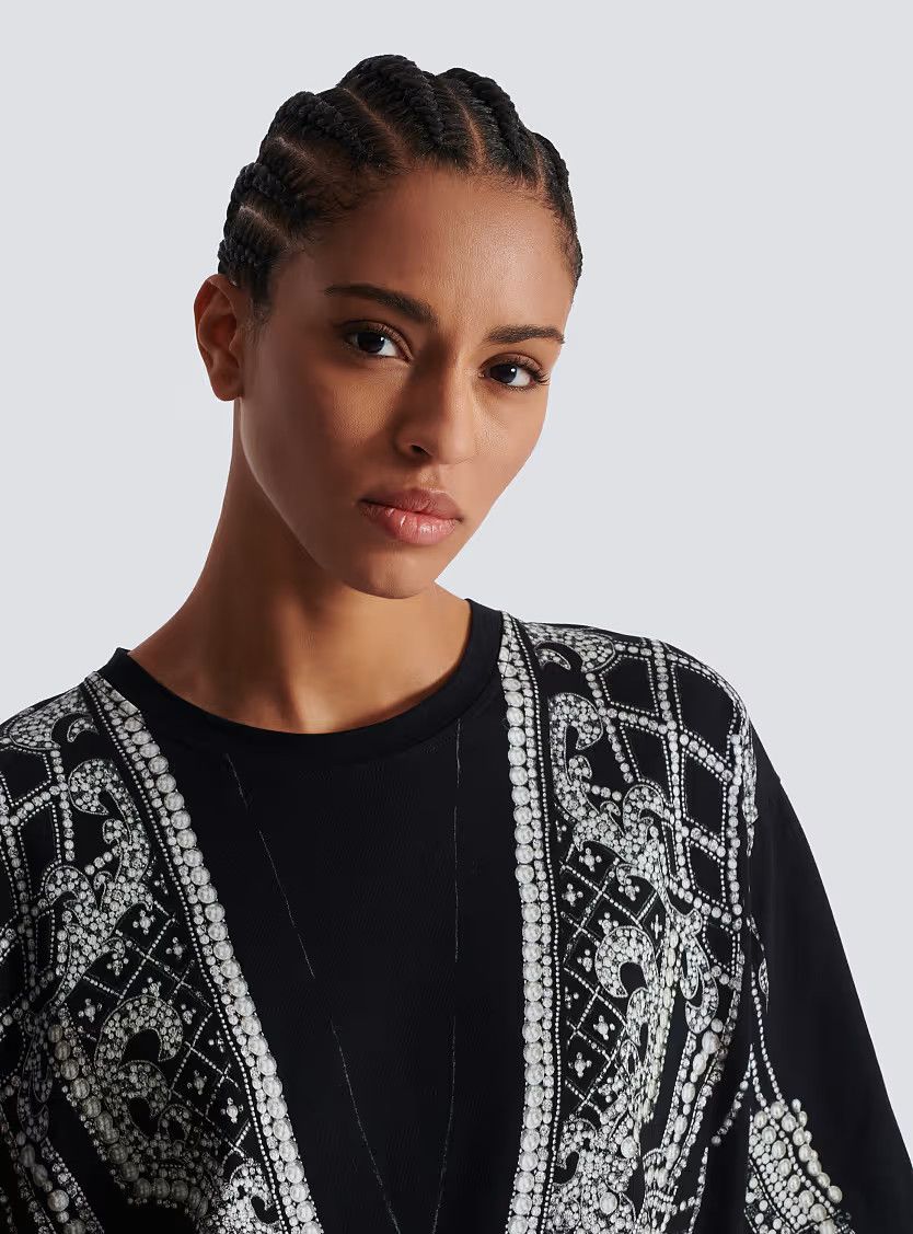 Balmain o1s1wg111225 Printed T-Shirt in Black Size XL / US 12-14 / IT 48-50 - 6 Thumbnail