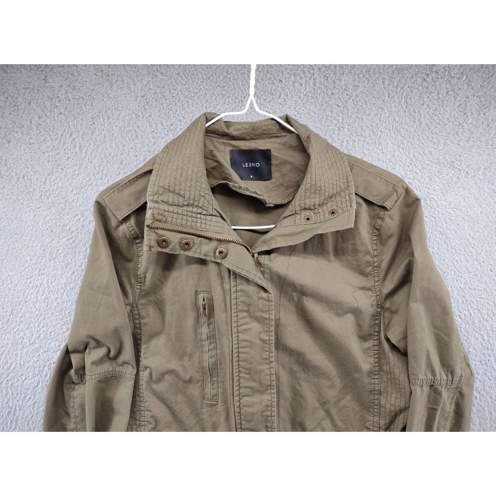 Vintage Le3no Green Full Zip Jacket Women's Medium Military Style Outdoor Safari Size M / US 6-8 / IT 42-44 - 3 Thumbnail